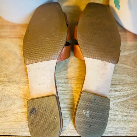 Saint Laurent Tribute Slides Amber Brown 39.5 (US 9.5) Leather - Picture 3 of 5